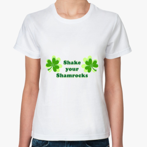 Классическая футболка с принтом Shake your shamrocks