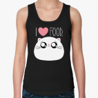Женская майка Я люблю еду I love food