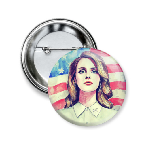 Значок 50мм с принтом Lana Del Rey America