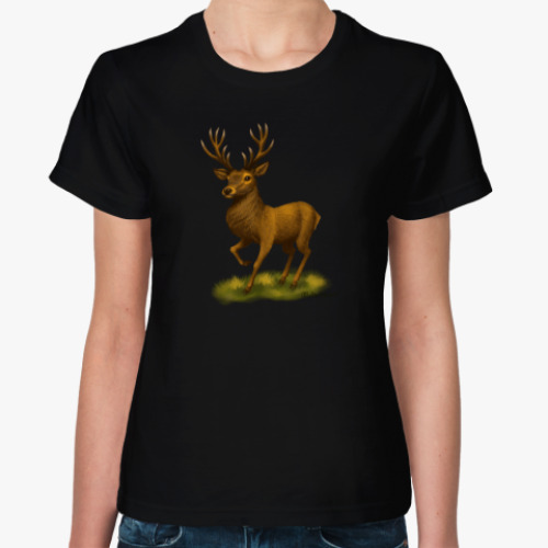Женская футболка с принтом 'Олень'