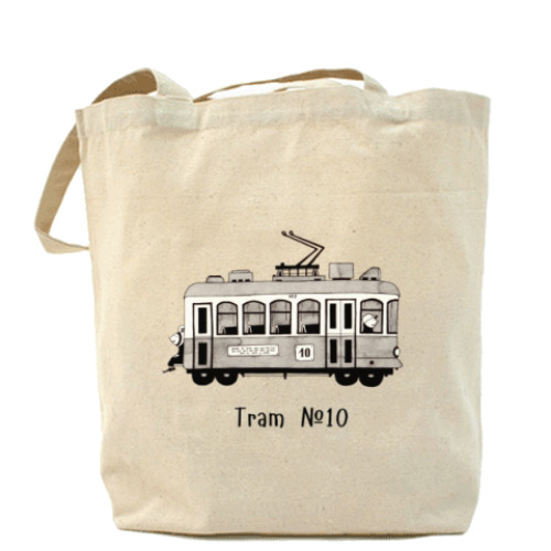 Сумка шоппер с принтом Трамвай №10