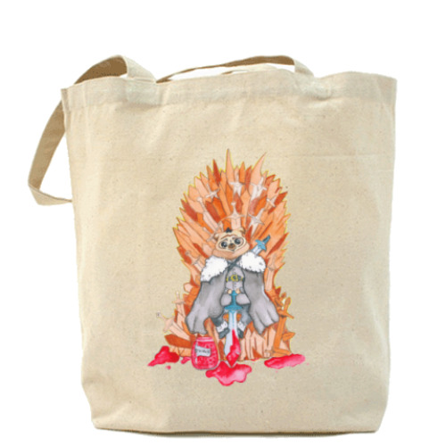 Сумка шоппер с принтом Мопс