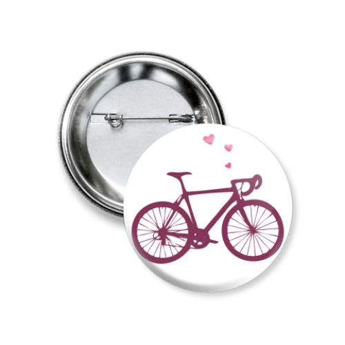 Значок 37мм с принтом Love velo