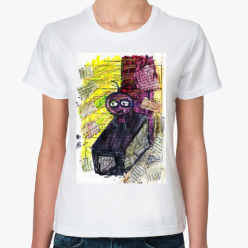 Классическая футболка с принтом Одинокий сверчок