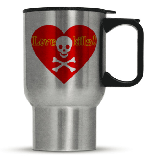 Кружка-термос с принтом Love kills!