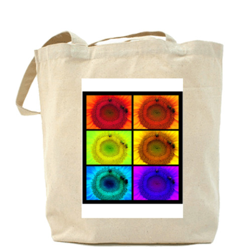 Сумка шоппер с принтом Подсолнухи.