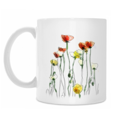 Кружка с принтом Маки