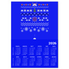 Календарь A2 2026, синий Свитер Space Invaders