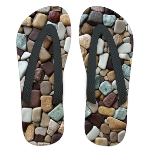 Шлепанцы (сланцы) с принтом Камни