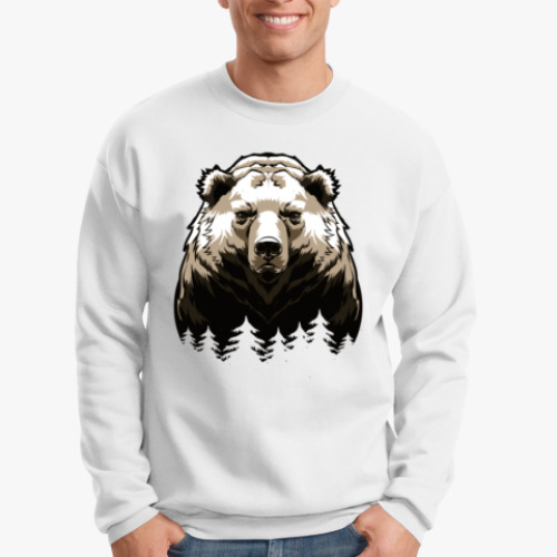 Свитшот с принтом Суровый Медведь