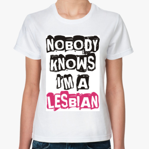 Классическая футболка с принтом Никто не знает