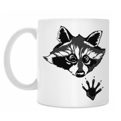 Кружка с принтом енот