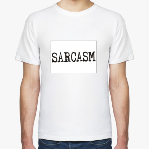 Футболка с принтом Табличка сарказм