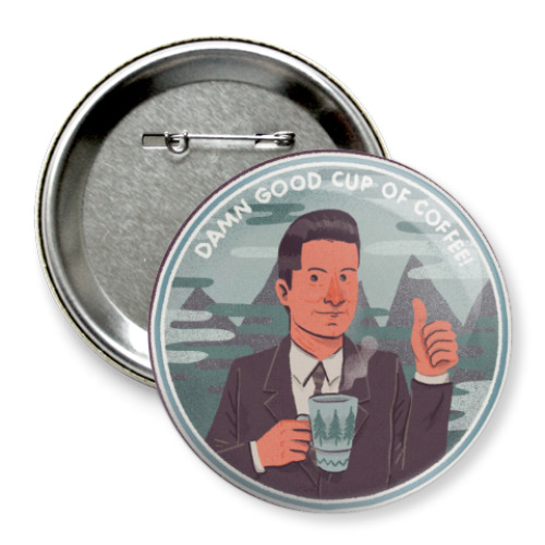 Значок 75мм с принтом Twin Peaks - Dale Cooper
