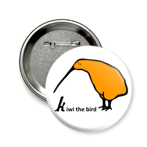 Значок 58мм с принтом  'Киви'