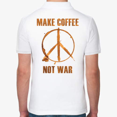 Рубашка поло с принтом Make Coffee Not War