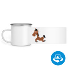 Кружка металлическая белая (круговая запечатка)