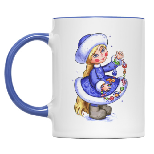 Кружка с принтом Снегурочка