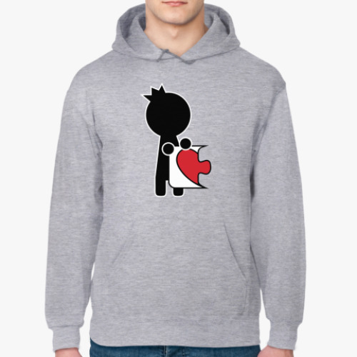 Толстовка худи с принтом Парный дизайн для влюблённы