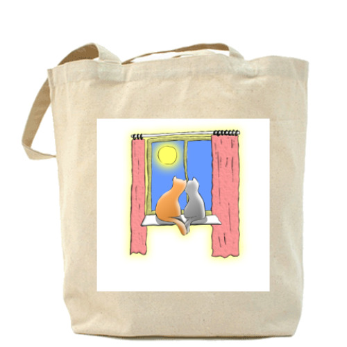 Сумка шоппер с принтом Кошки