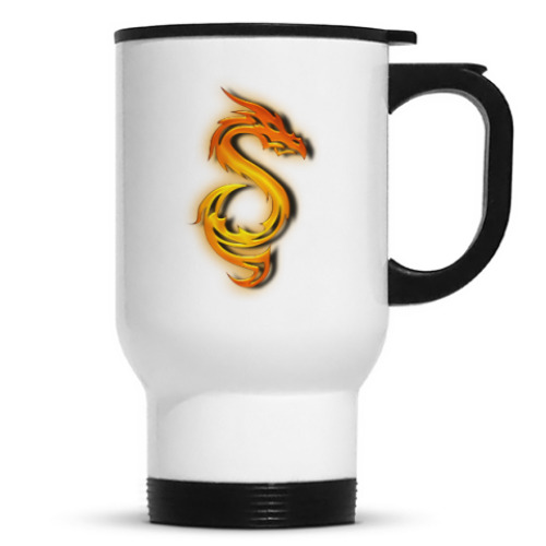 Кружка-термос с принтом Огненный дракон