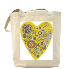 Холщовая сумка шоппер сердце