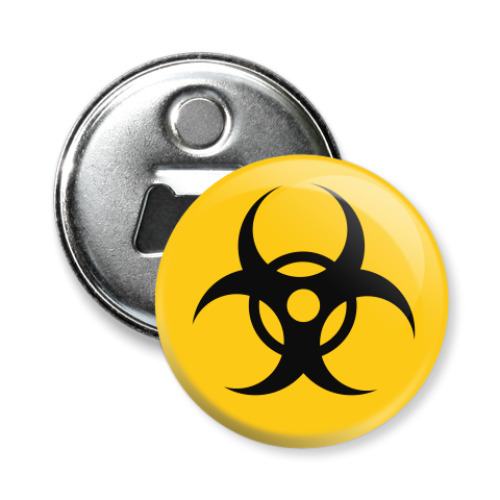 Магнит-открывашка с принтом Биологическая опасность