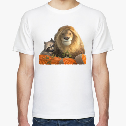Футболка с принтом Лев и Енот