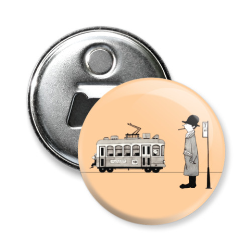 Магнит-открывашка с принтом Трамвай №10