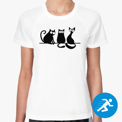 Женская спортивная футболка с принтом Коты/кошки (cats)