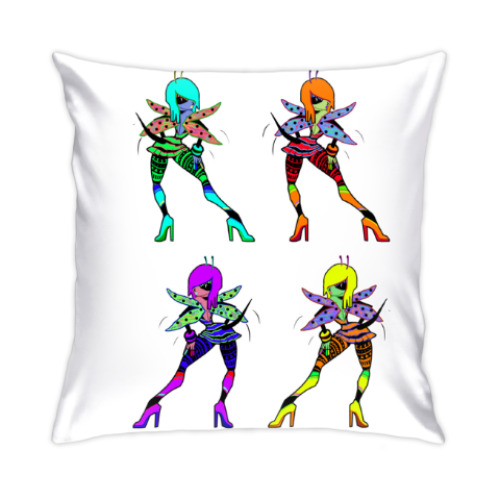 Подушка с принтом Танец пчелок от Киото