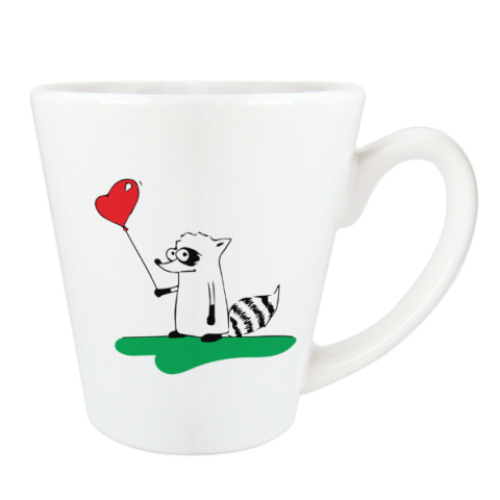 Чашка Латте с принтом Енот