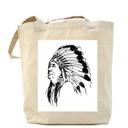 Сумка шоппер с принтом  'Индеец'