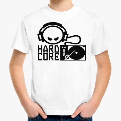 Детская футболка с принтом hard core
