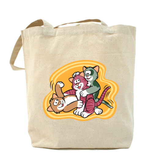 Сумка шоппер с принтом Кошкины игры