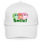 Кепка / бейсболка, белая (печать) 'Smile'