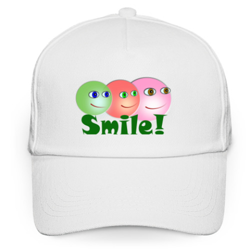 Кепка бейсболка с принтом 'Smile'