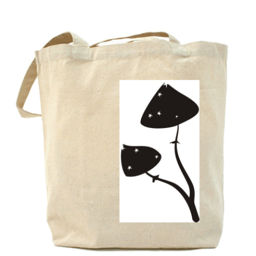 Сумка шоппер с принтом  'Грибы'