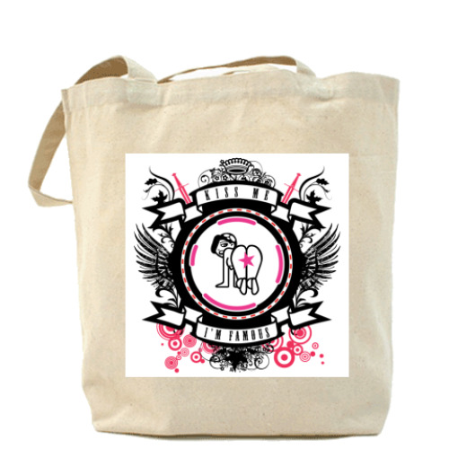 Сумка шоппер с принтом  KISS ME