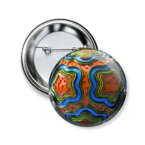 Значок 50мм с принтом  Узор