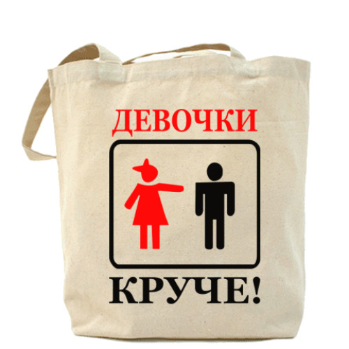 Сумка шоппер с принтом Девушки круче!