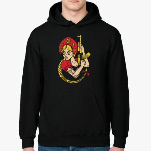 Толстовка худи с принтом  За Россию