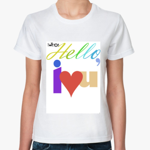 Классическая футболка с принтом любовь