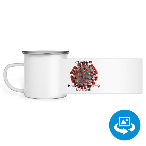 Эмалированная кружка (круговая запечатка) с принтом COVID-19