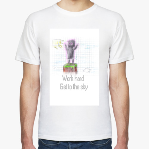 Футболка с принтом Enderman in the sky