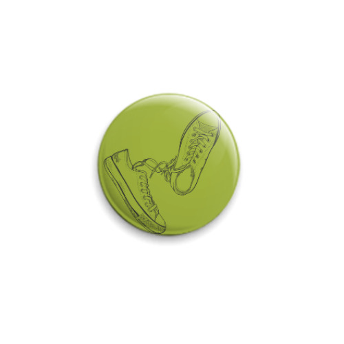 Значок 25мм с принтом Кеды