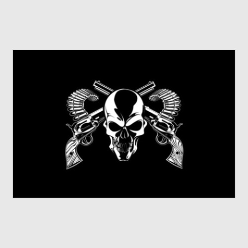 Постер с принтом 'Череп и револьверы'