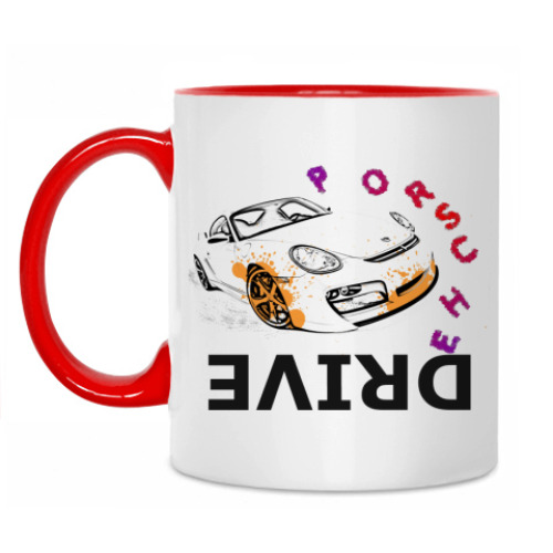 Кружка с принтом Порш