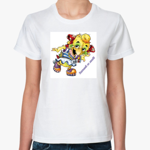 Классическая футболка с принтом  'Зажигай cо мной '