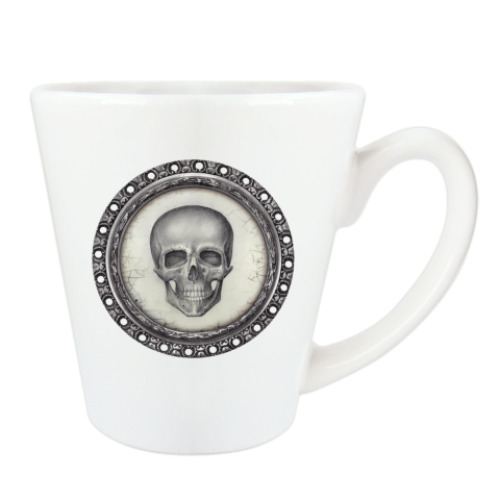 Чашка Латте с принтом Череп